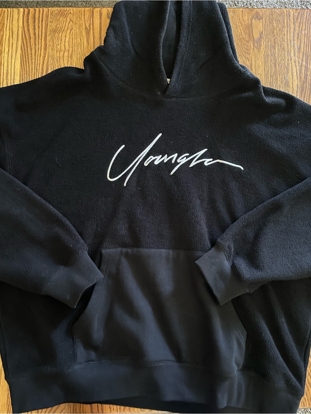 Black Script Fleece Hoodie
